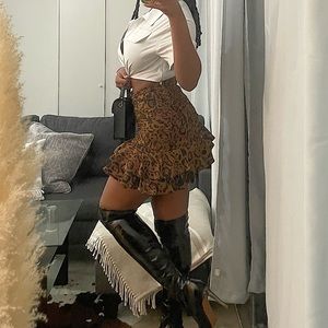 H&M leopard print skirt